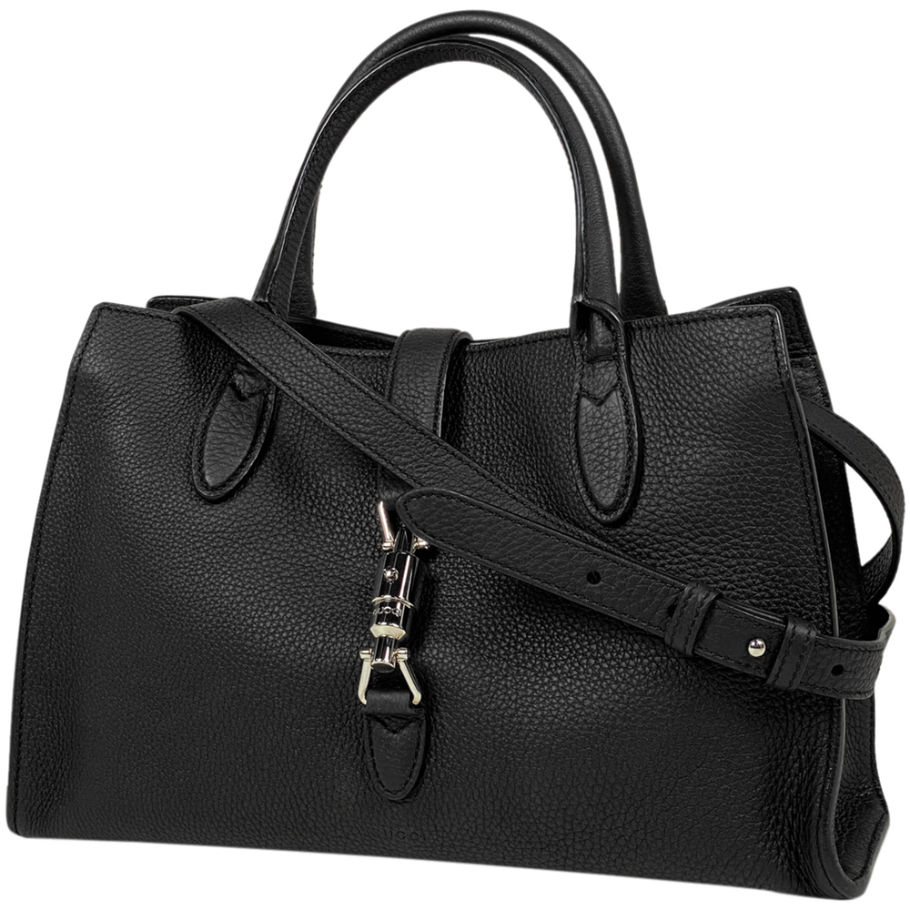 Gucci New Jackie Line 2WAY Shoulder Bag Leather Black - Picture 1 of 7